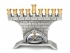 Jerusalem Wall Brass Hanukkah Menorah