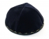 Hand Decorated Kippah with green and gold border