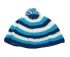 Frik Kippah with blue black and white stripes