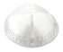 Loops White Satin Kippah