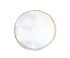 White Satin Kippah with gold edge
