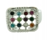 Breastplate "Choshen" rhodium plated ring