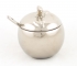 Silver Ceramic Apple Honey Dish