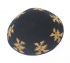 Black and Gold Knitted Kippah 6.1"