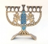 Brass Menorah (Hanukia) - Luchot Habrit Lions