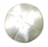 White Satin Kippah with gold border