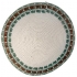 White, Green and Gold Knitted Kippah 6"