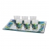 Jerusalem painted glass small kiddush cups set