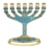 Turquoise enamel Menorah