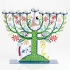 Family Tree Hanukkah Menorah -Blue-Green