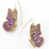 14K Gold Plated Butterfly Earrings - Purple