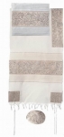 Emanuel Hand Embroidery Tallit - The Matriarchs in silver