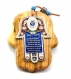 Wood Hamsa with Business Blessing in Hebrew