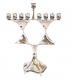 Silver Plated Menorah (Hanukia) Magen David