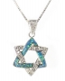 Sterling Silver Opal Star of David Pendant