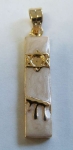 Gold Filled "Chai" Enamel Mezuzah Pendant