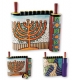 Aluminium Tree of Life Menorah with dreidel