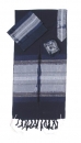 Gabrieli silk Tallit Set in Dark Blue with Silver