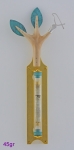 Olive Branch Mezuzah case Gold & Turquoise  By Shraga Landesman
