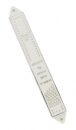 White and Silver Plastic Mezuzah