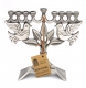 Dove of Peace Pewter Hanukkah Menorah