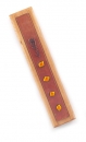 Wood Mezuzah with Glass Decorations