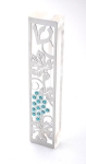 Grapevine Stainless Steel  Mezuzah Case by Dorit- Turqoise
