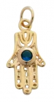 Gold Filled Blue stone Hamsa Pendant