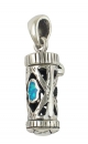Silver and Opal Star of David Mezuzah Pendant