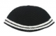 Black Frik Kippah with two white stripes
