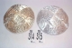 White Kippah with silver flower design