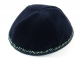 Hand Decorated Blue and Yellow Kippah