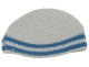 White-Frik-Kippah-with-Royal-blue-Stripes