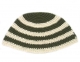 Frik Kippah with Green and Gray Stripes