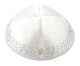 Loops White Satin Kippah