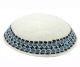 White-DMC-knitted-Kippah-with-blue-black-border