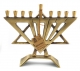"Shalom" Magen David Brass Menorah (Hanukia)