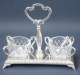 Salt and Pepper Dish with two glass holders