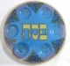 Blue Glass Passover Seder Plate   Grapevine Design