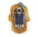 Wood Hamsa with Home Blessing in Russian