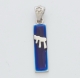 Silver Blue Enamel Mezuzah Pendant