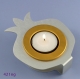 Single Pomegranate Shabbat Candlestick By Shraga Landesman  Gold color