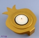 Single Pomegranate Shabbat Candlestick By Shraga Landesman  Gold colored