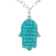 Shema-Yisrael-Turquoise-Hamsa-Silver-Necklace