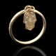 Gold Kabbalah Ring Hamsa Hand for Protection by HaAri