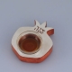 Pomegranate Honey Dish Wood & Metal by Shraga Landesman
