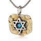 Star-of-David-Necklace-with-Opal-And-Brass