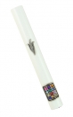 White breastplate design Wood Mezuzah