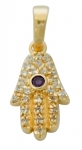 Filigree Amethyst Hamsa Pendant