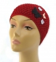 Chaponne Pull On Crocheted Womens Hat with applique